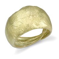 Wide Olive Leaf Cigar Band Ring in 18kt Yellow Gold
