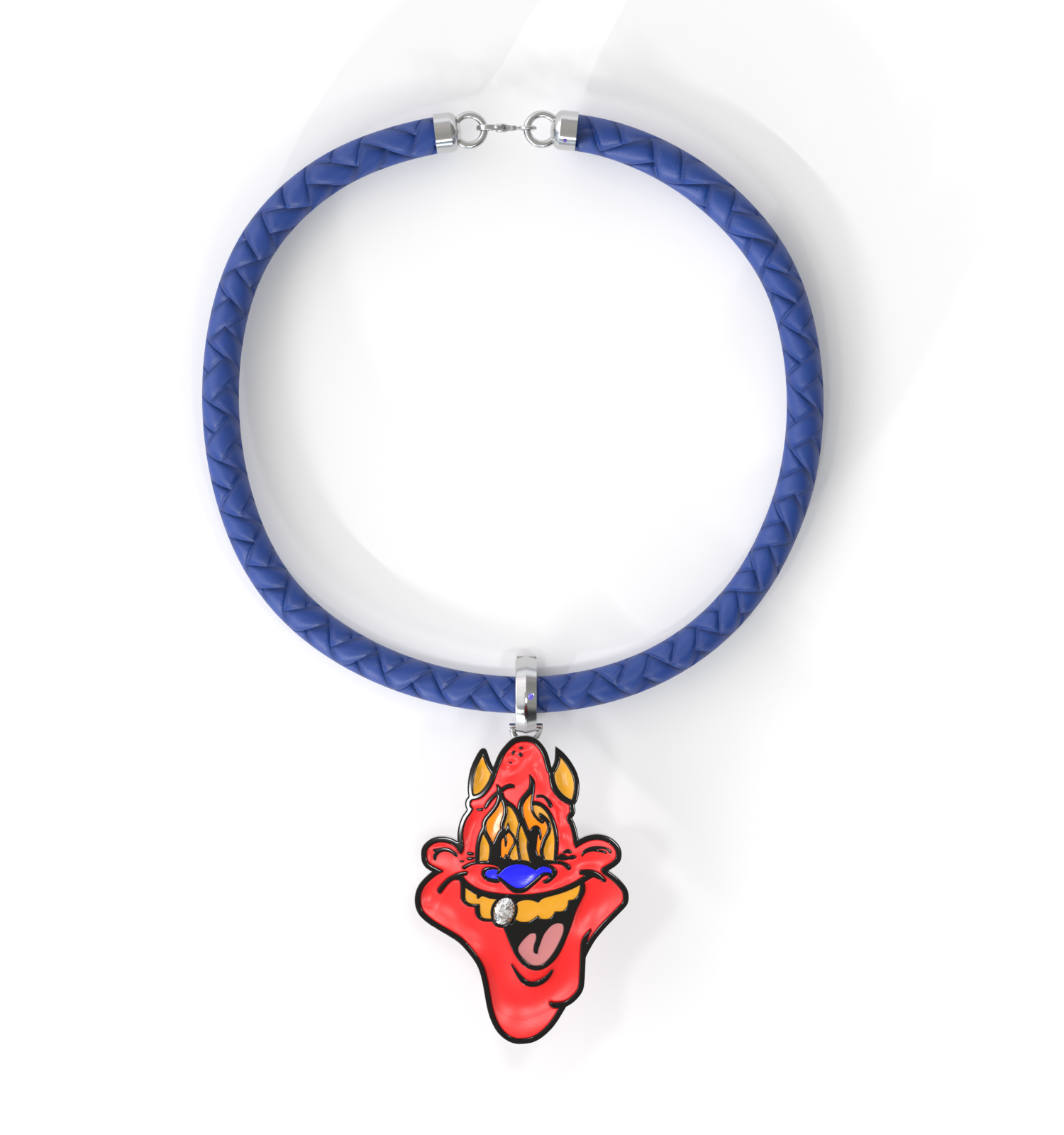 Designed by Shaun Crawford, acclaimed artist behind the “Like Father, Like Son” Collection. This piece blends bold enamel art with refined lab-grown diamond accents on a blue vegan leather cord bracelet.Material: 925 Sterling Silver, Enamel, 8” Vegan Leather Blue CordStone: .03ctw Oval-Shaped Carbon Neutral Lab-Grown Diamond, F+ VS+Details: Signature Purple Lab Diamond Closure: Lobster ClaspSustainability: Lab-Grown with Wind and Solar Energy Skip Enamel Charm on Cord Bracelet, Blue