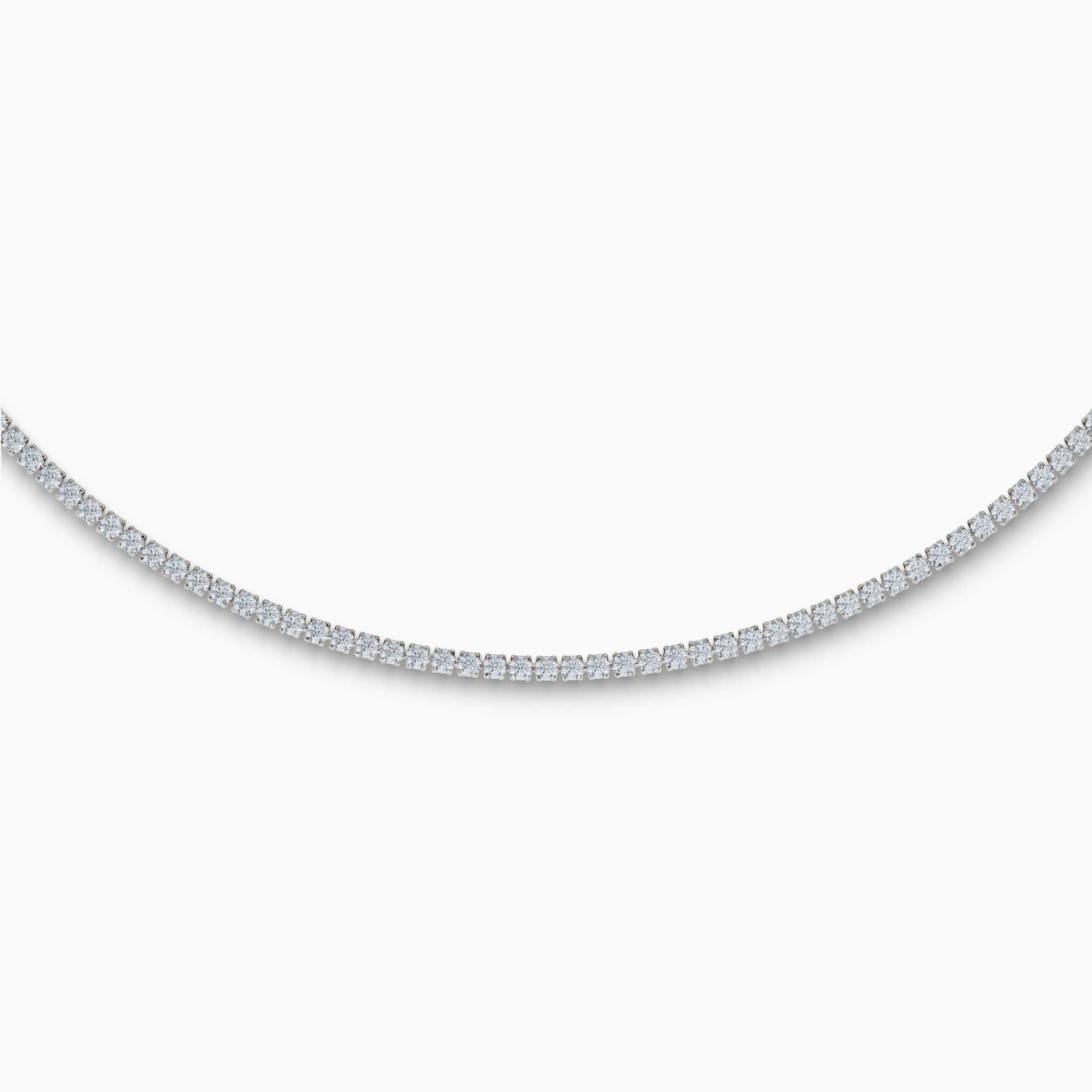 Material: 14K White GoldDiamonds: 10CTW Round Carbon Neutral Lab-Grown Diamonds, F+ VS+Details: 4 Prong Set, 16", with Signature Purple Lab Diamond on ClaspClosure: Box ClaspSustainability: Lab-Grown with Wind and Solar EnergyThe image(s) shown are the six (6) carat variant and are for product style purposes only. Diamond Classics Lab Grown Round 4 Prong Tennis Necklace (10CT), White Gold