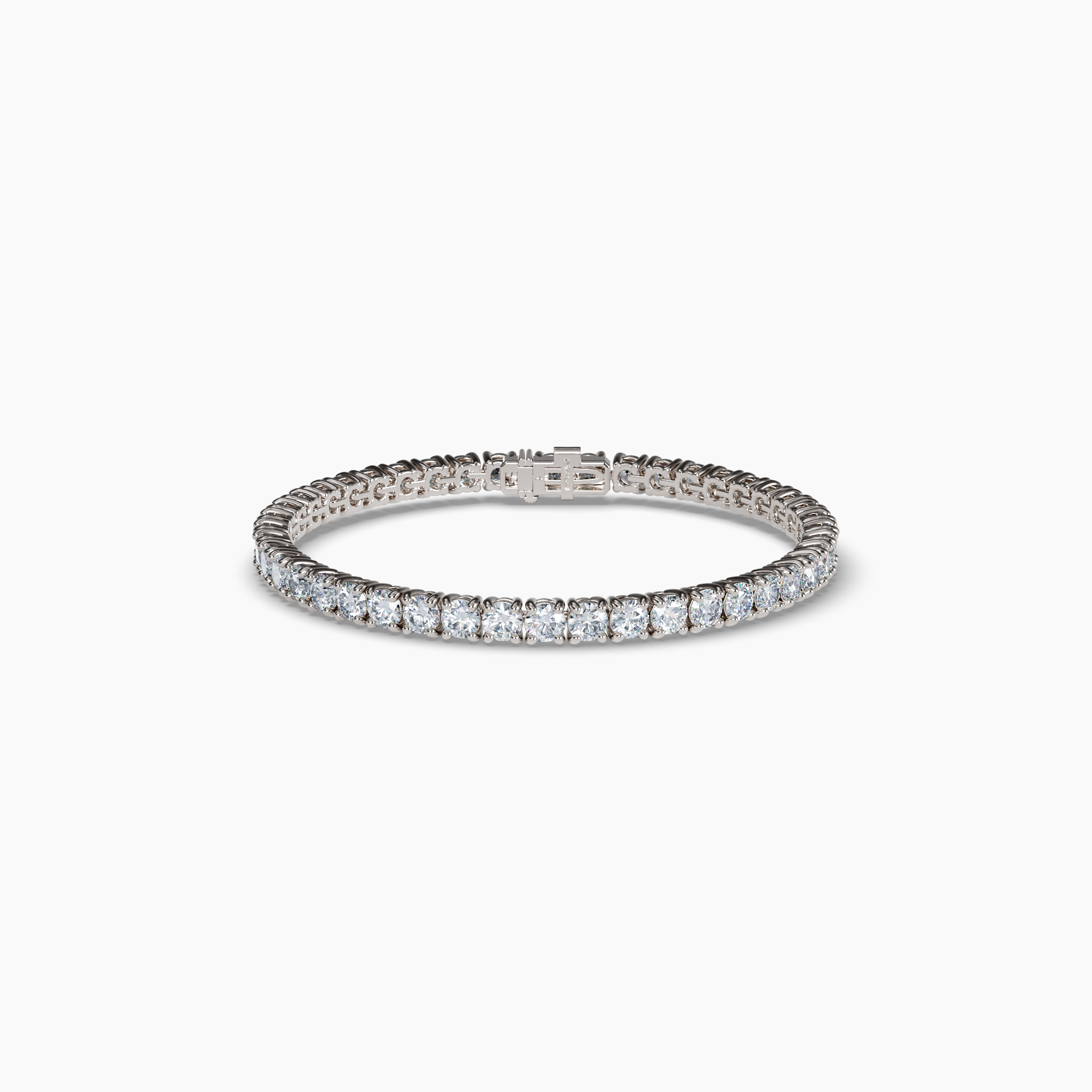This stunning 7-inch tennis bracelet showcases 8 total carats of round lab-grown diamonds, each set in a classic four-prong design. Sustainably created using wind and solar energy, these diamonds are 100% carbon-neutral, delivering exceptional brilliance with a commitment to the environment. Crafted in 14K recycled white gold, this bracelet blends timeless elegance with eco-conscious craftsmanship. Perfect for both everyday wear and special occasions, it adds a touch of sophistication to any look. Diamond Essentials Lab Grown Round 4 Prong Tennis Bracelet (8CT), White Gold, 7-inch