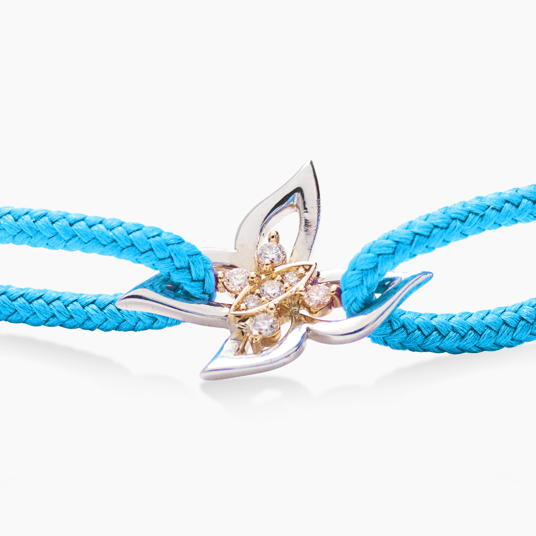 Metamorphosis Butterfly Chord Bracelet in Blue Metamorphosis Butterfly Chord Bracelet in Blue