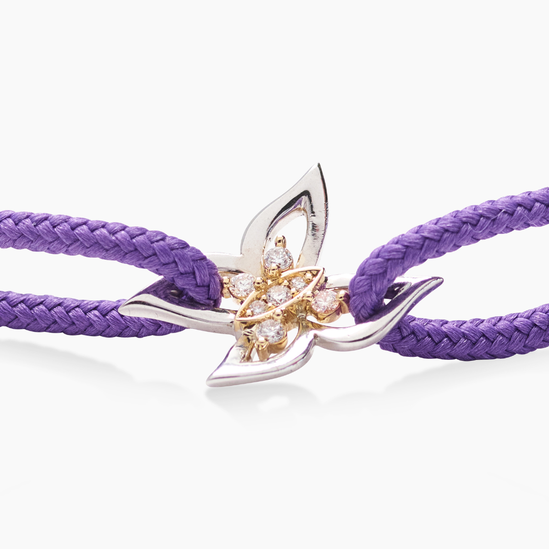 Metamorphosis Butterfly Chord Bracelet in Purple Metamorphosis Butterfly Chord Bracelet in Purple