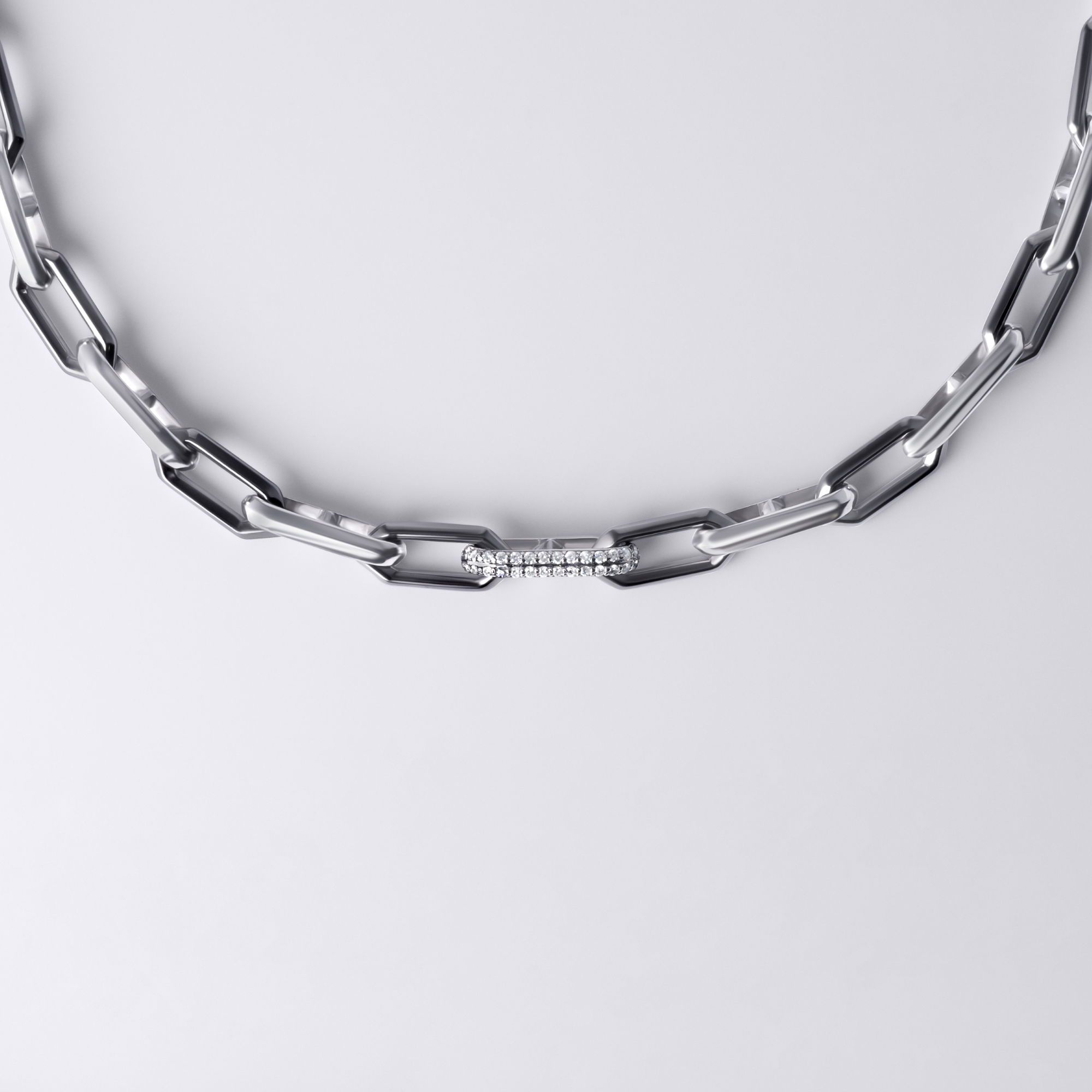 Legacy Link Alternating Necklace with GRWN Diamonds, 18"