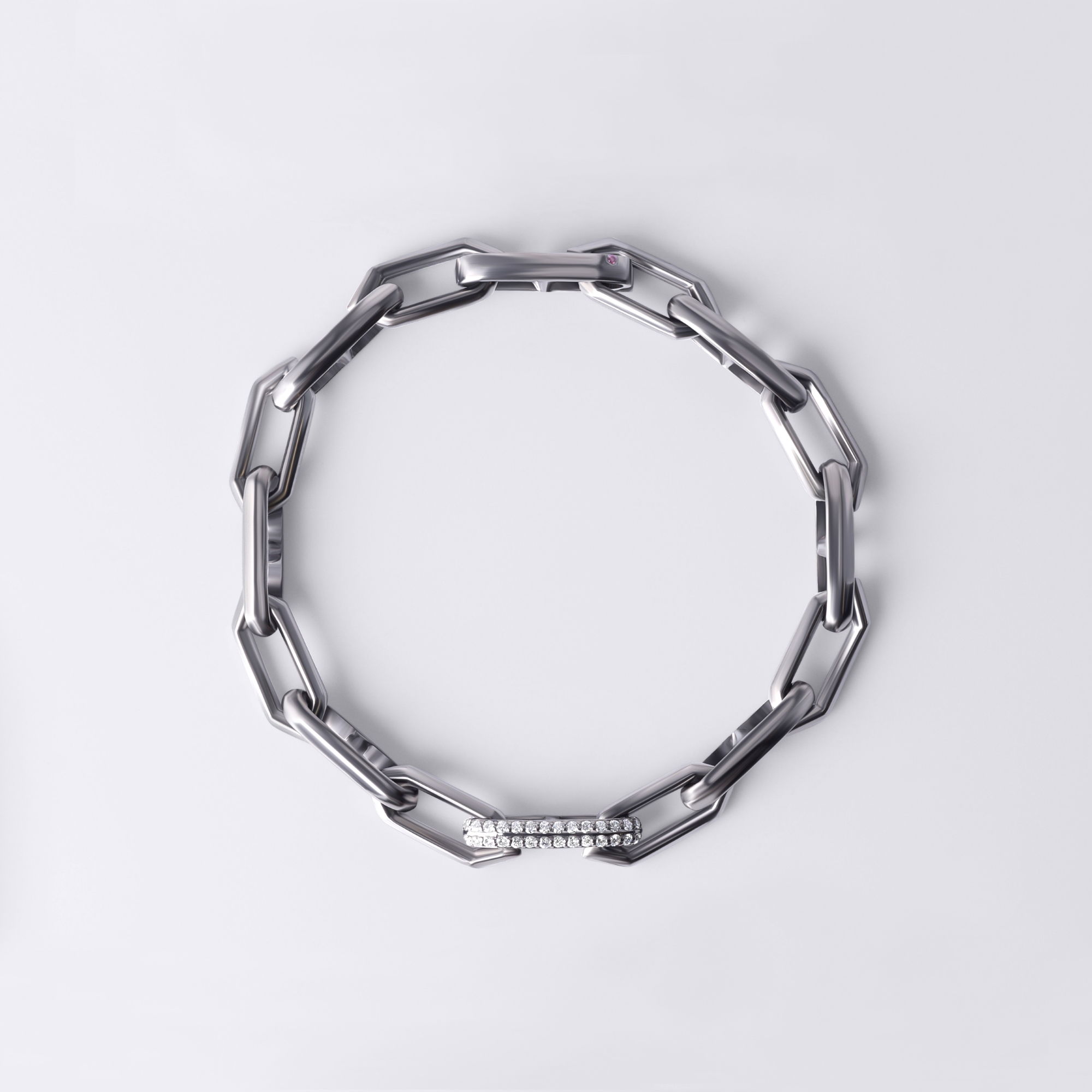 Material: 925 Sterling Silver with Black Rhodium FinishStone: 0.5ctw Carbon Neutral Lab-Grown Diamonds, F+ VS+Details: Signature Purple Lab DiamondChain: 8"Sustainability: Lab-Grown with Wind and Solar Energy Legacy Link Black Bracelet with GRWN Diamonds