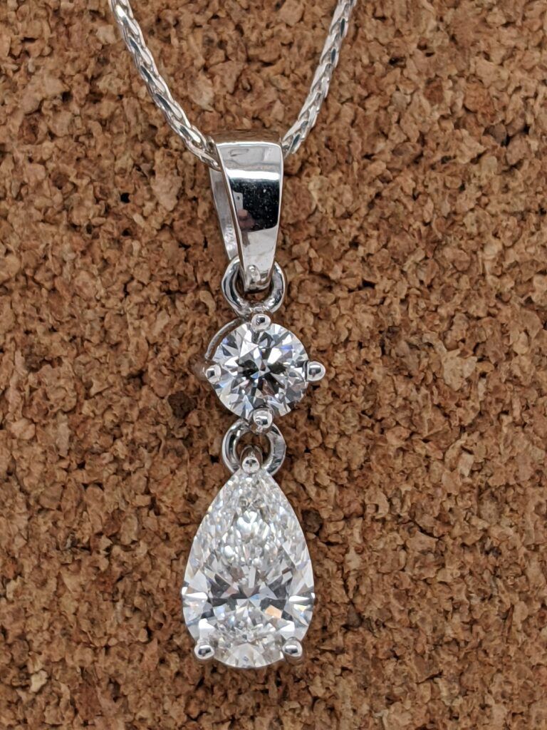 Pear diamond drop pendant