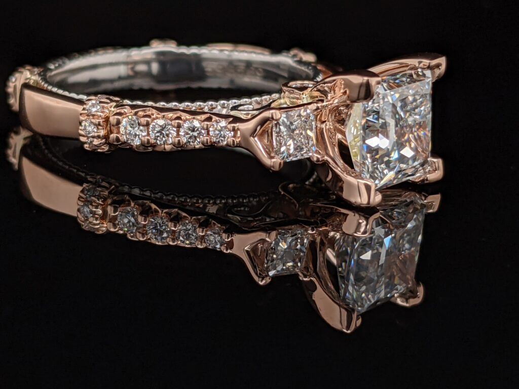 Rose gold diamond engagement ring