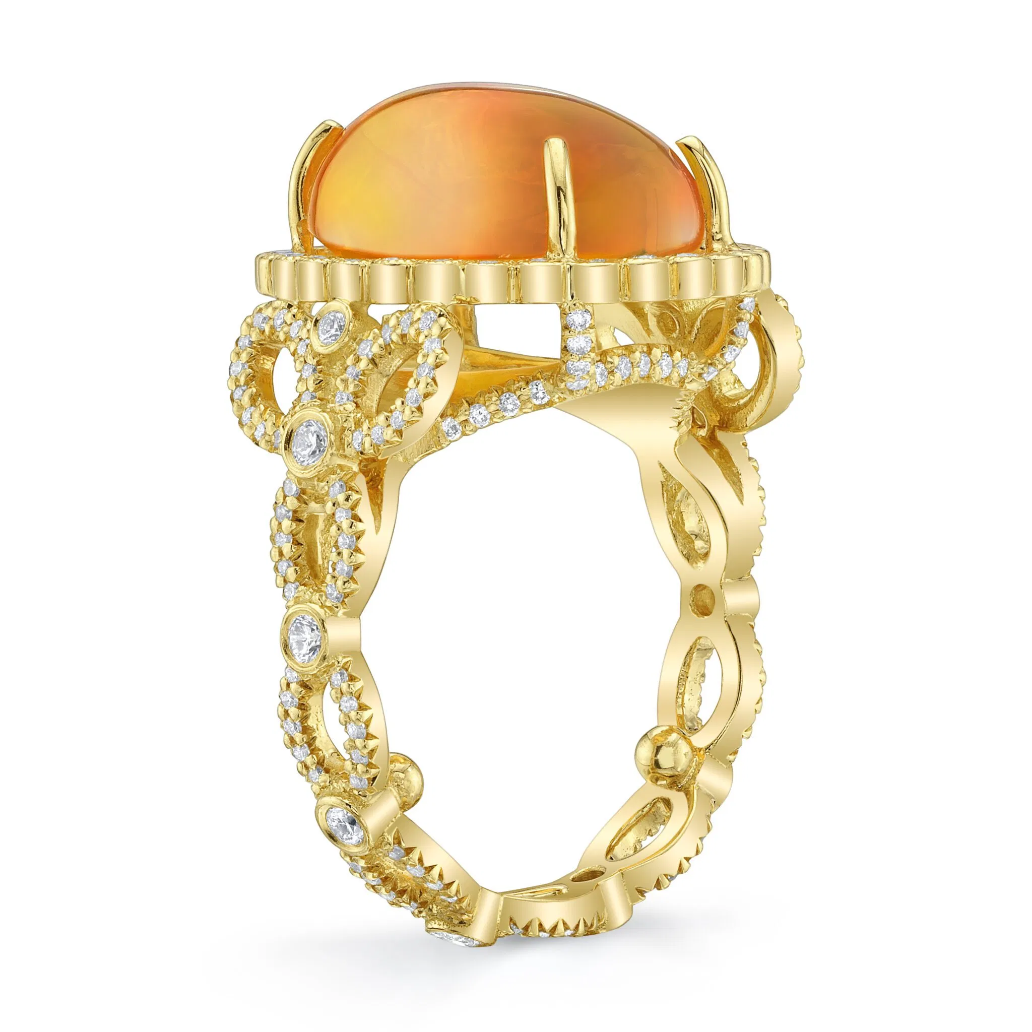 Image of Caron Gold Statement Ring with Gemstone