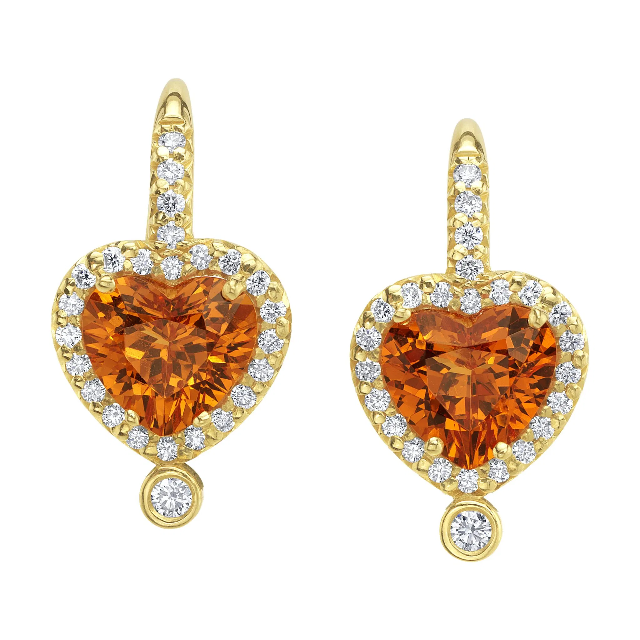 Image of Cleo Heart Gemstone Drop Earrings