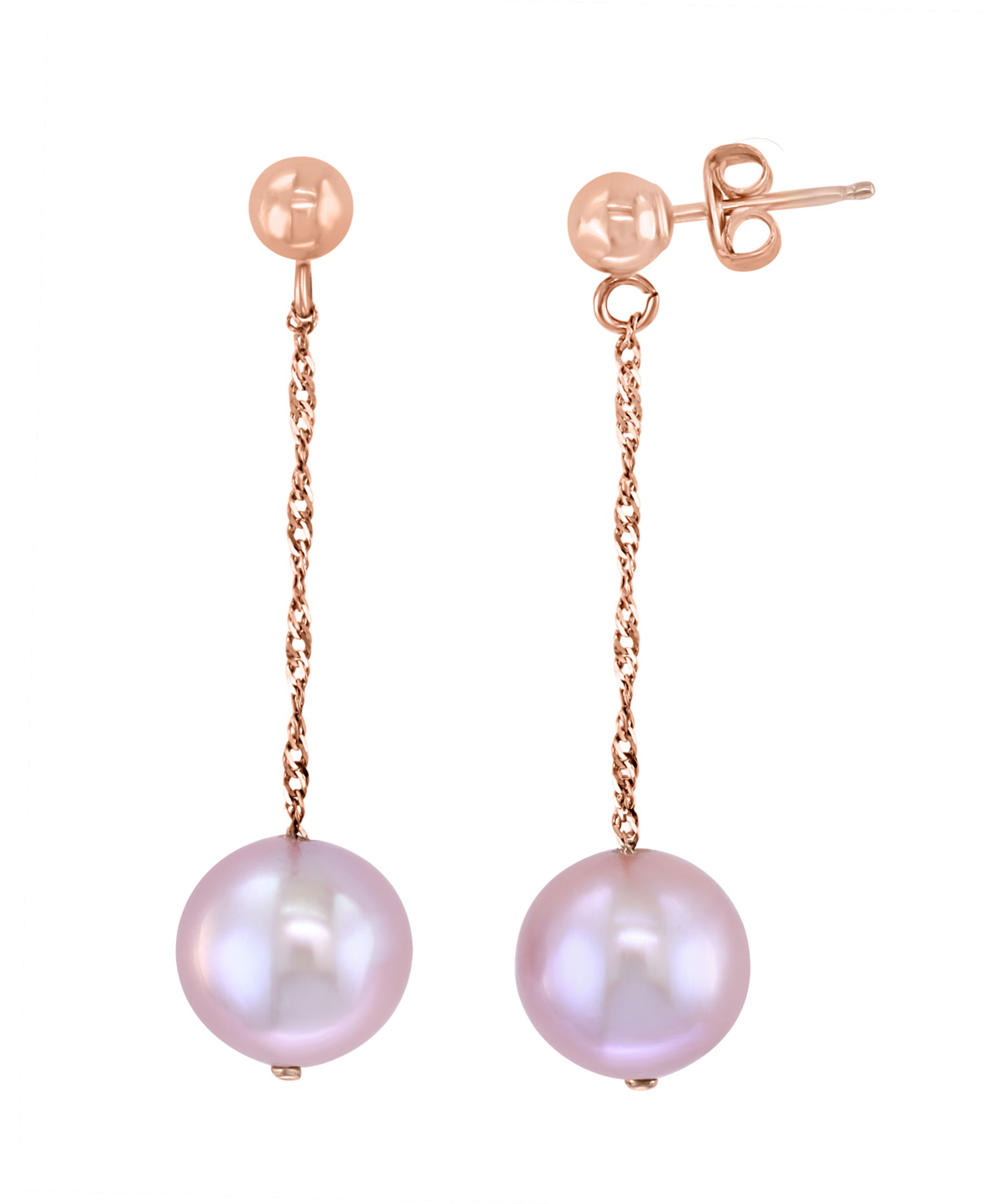 These 14K Rose Gold Natural Pink Freshwater semi-round Earrings feature 9-9.5mm pearls with an organic shape and soft, romantic hue. Set in warm rose gold, the combination creates a sophisticated, modern look that’s perfect for both casual and formal wear.Key Features:- 9-9.5mm natural pink freshwater semi-round pearls- 14K rose gold setting for a warm, feminine finish- Comfortable backings for all-day wear- Part of our Pearl CollectionPlease Note:- Pearls may vary in shape and color, ensuring each pair is unique.- Photos may be enlarged or enhanced for detail. 14K ROSE GOLD NATURAL PINK FRESH WATER PEARL EARRING