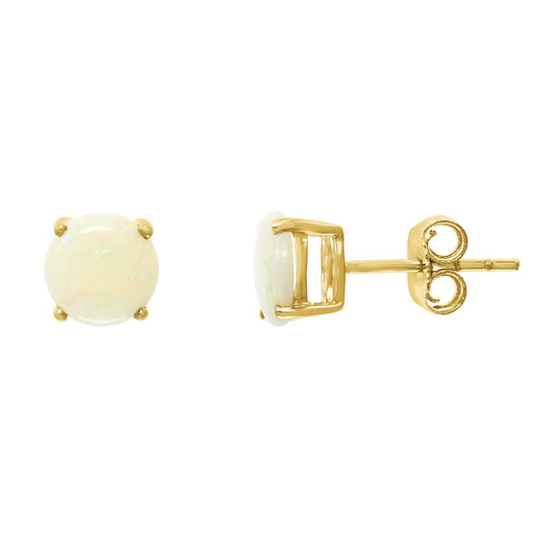 Closeup photo of 14K YELLOW GOLD AUSTRALIAN OPAL EARRING