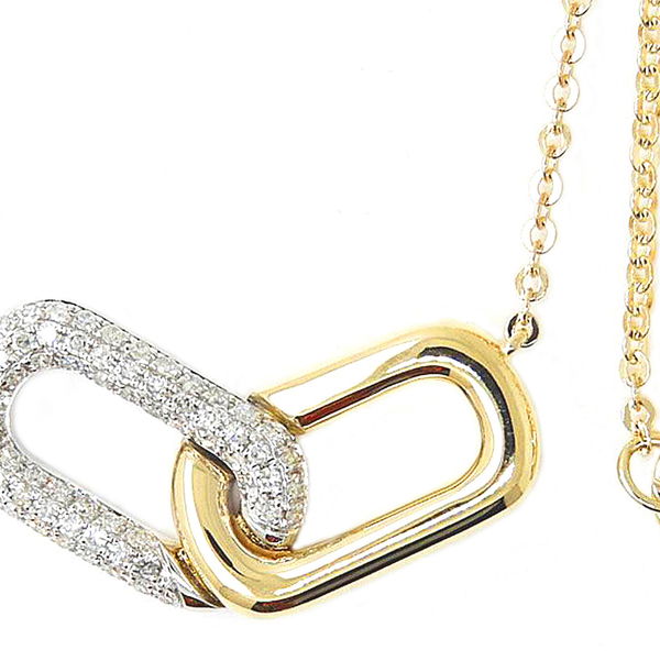 Closeup photo of 14K YELLOW AND WHITE GOLD DIAMOND NECKLACE
