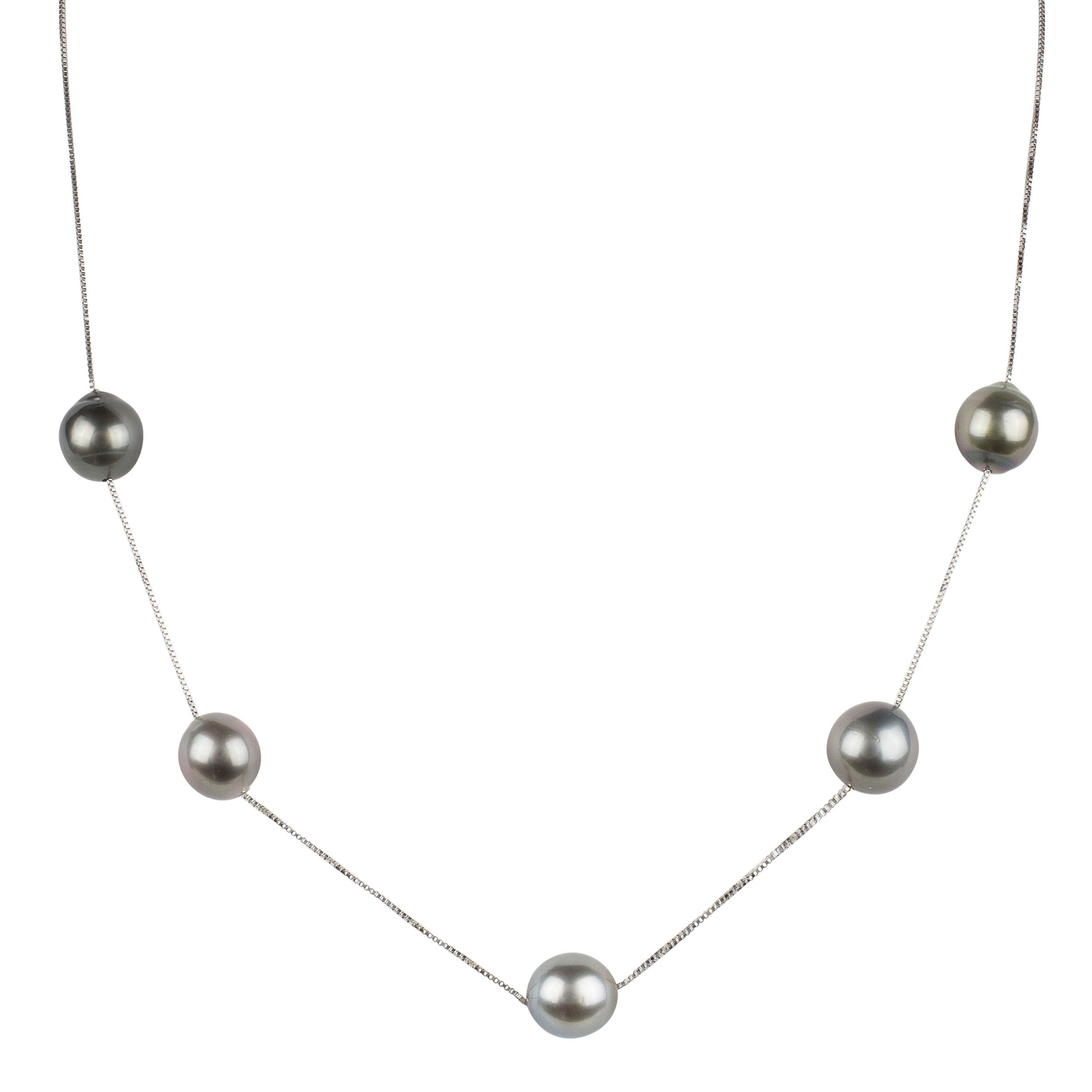 14K WHITE GOLD TAHITIAN PEARL NECKLACE