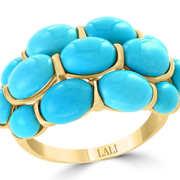 Closeup photo of 14K YELLOW GOLD TURQUOISE RING