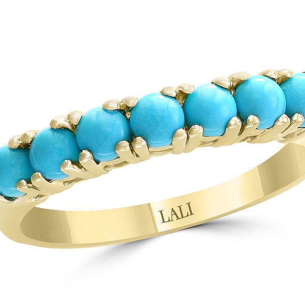 Closeup photo of 14K YELLOW GOLD TURQUOISE RING