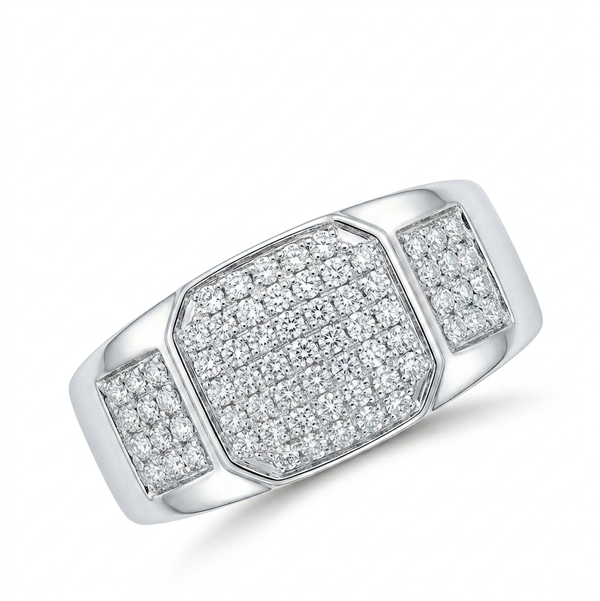 Closeup photo of 14K WHITE GOLD DIAMOND MEN'S RING