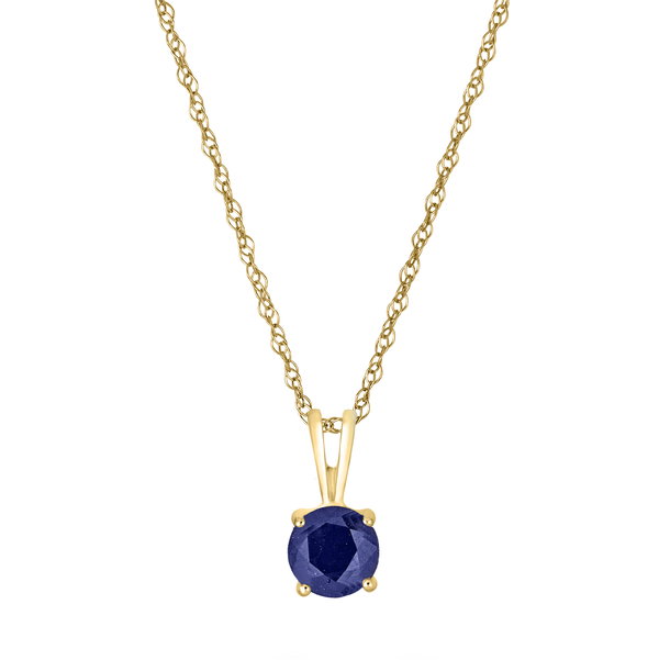 Closeup photo of 14K YELLOW GOLD SAPPHIRE PENDANT WITH CHAIN
