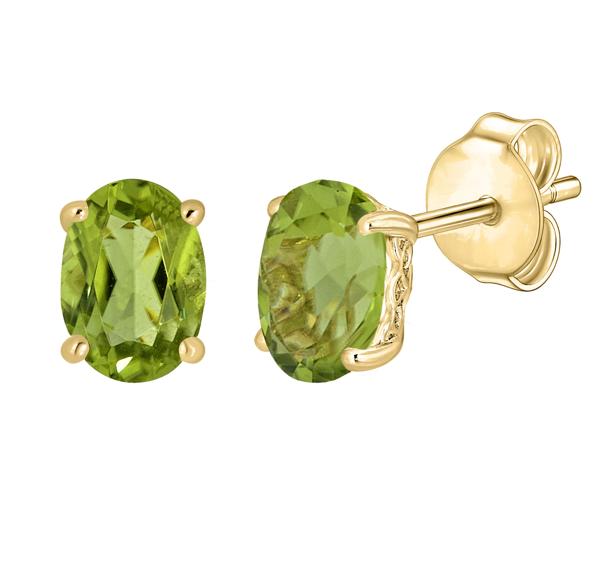 14K YELLOW GOLD PERIDOT EARRING