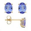 Closeup photo of 14K YELLOW GOLD TANZANITE EARRING