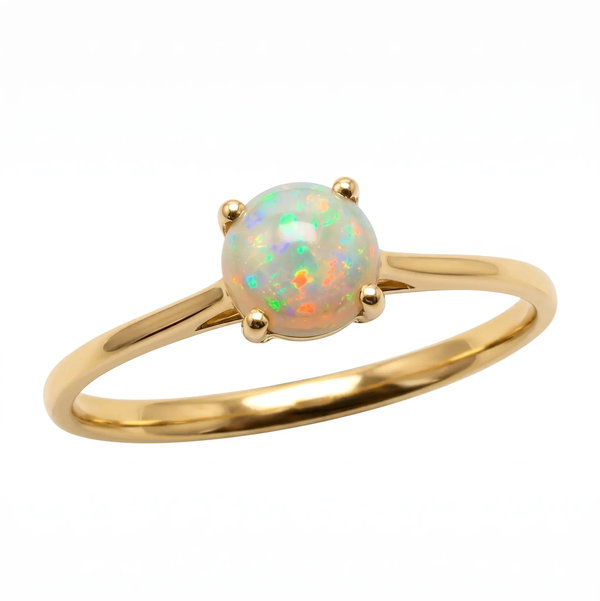 Closeup photo of 14K YELLOW GOLD AUSTRALIAN OPAL RING