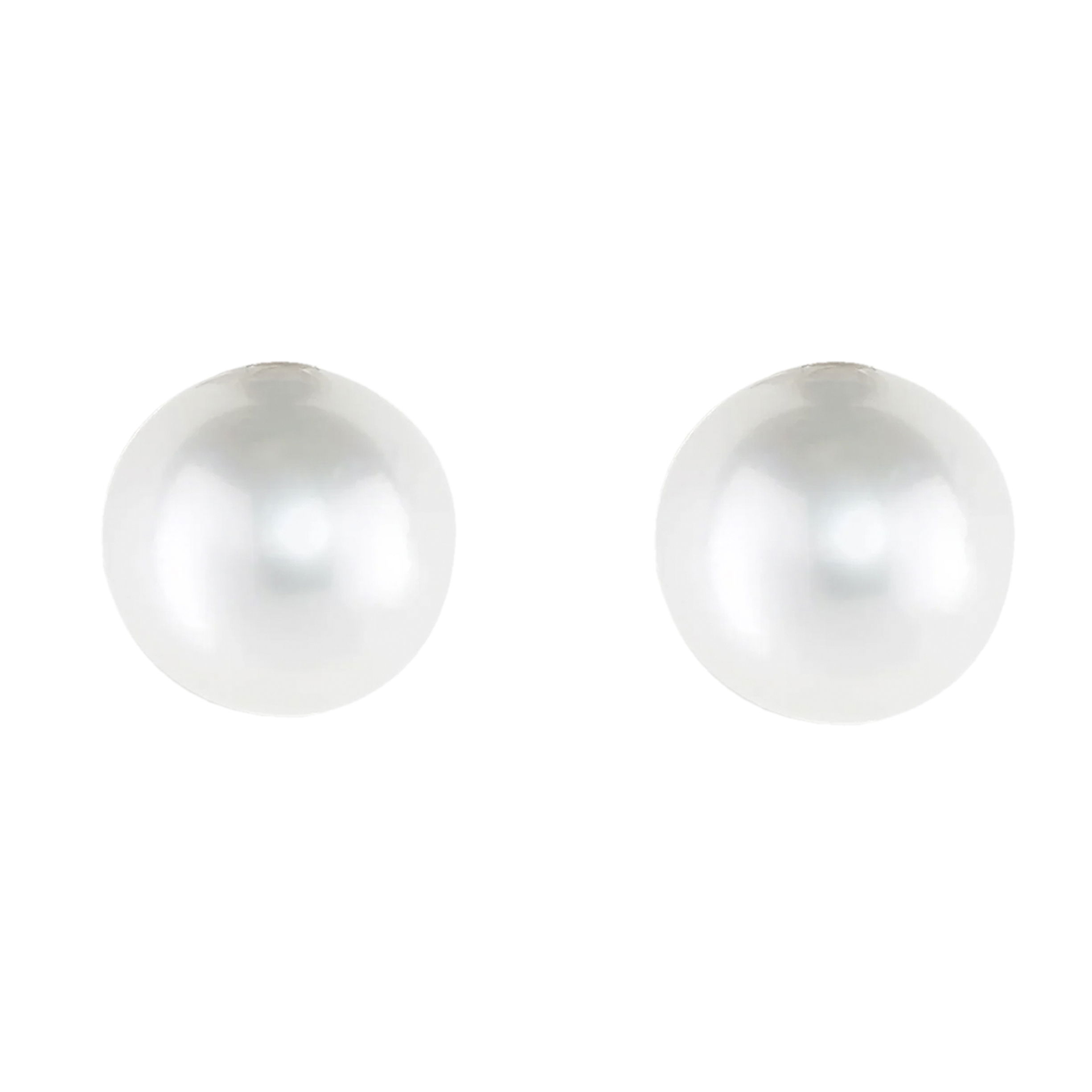 14K YELLOW GOLD WHITE FRESH WATER PEARL STUD EARRING