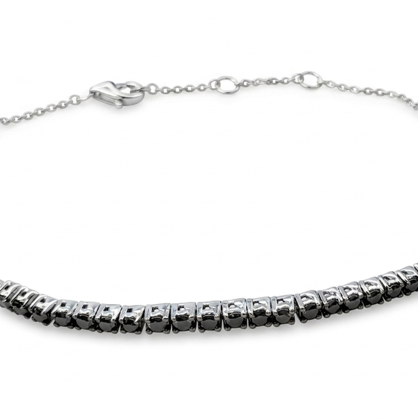 Closeup photo of 14K WHITE GOLD TREATED BLACK DIAMOND BRACELET