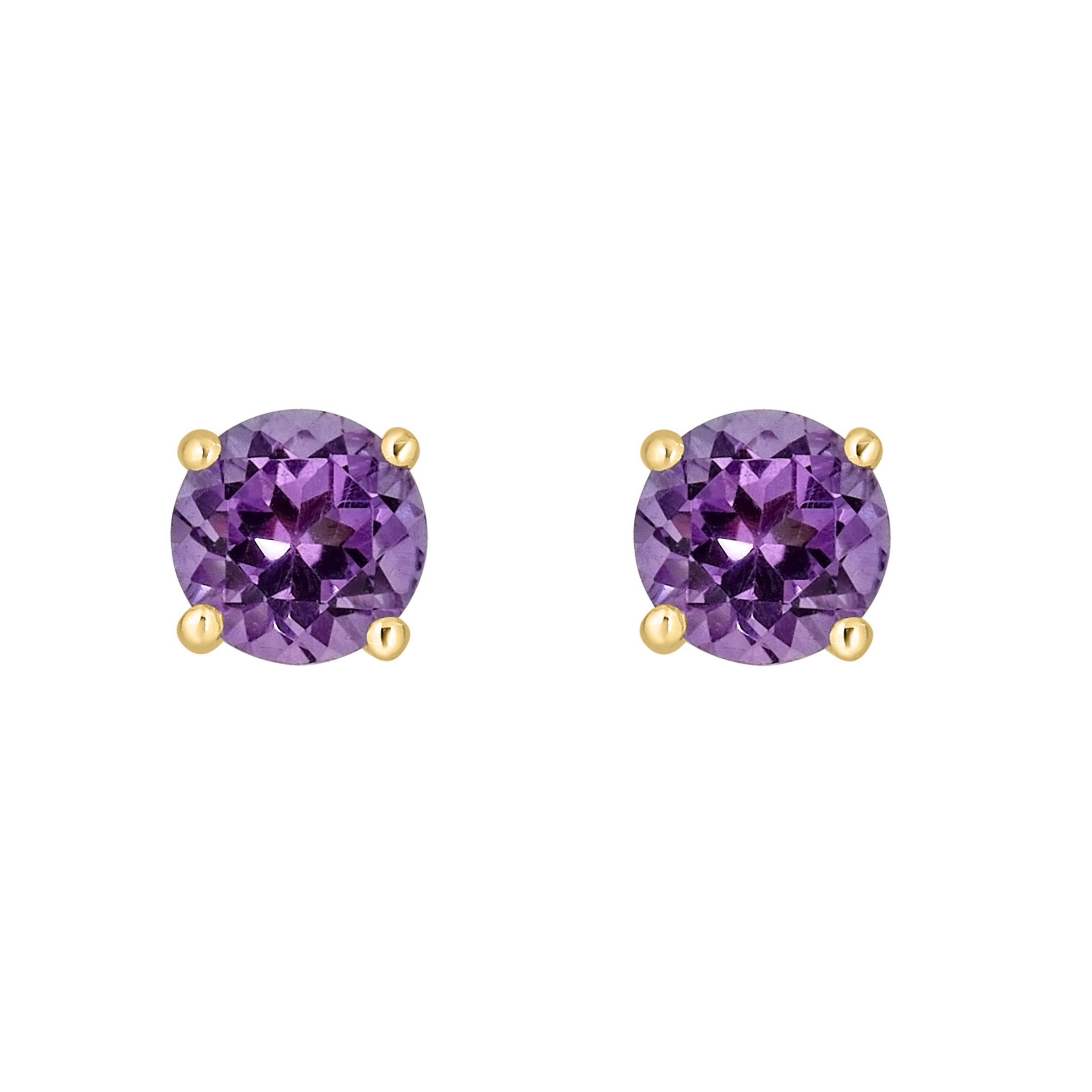 14K YELLOW GOLD AMETHYST EARRING