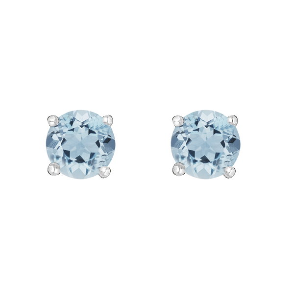 Closeup photo of 14K WHITE GOLD AQUAMARINE EARRING