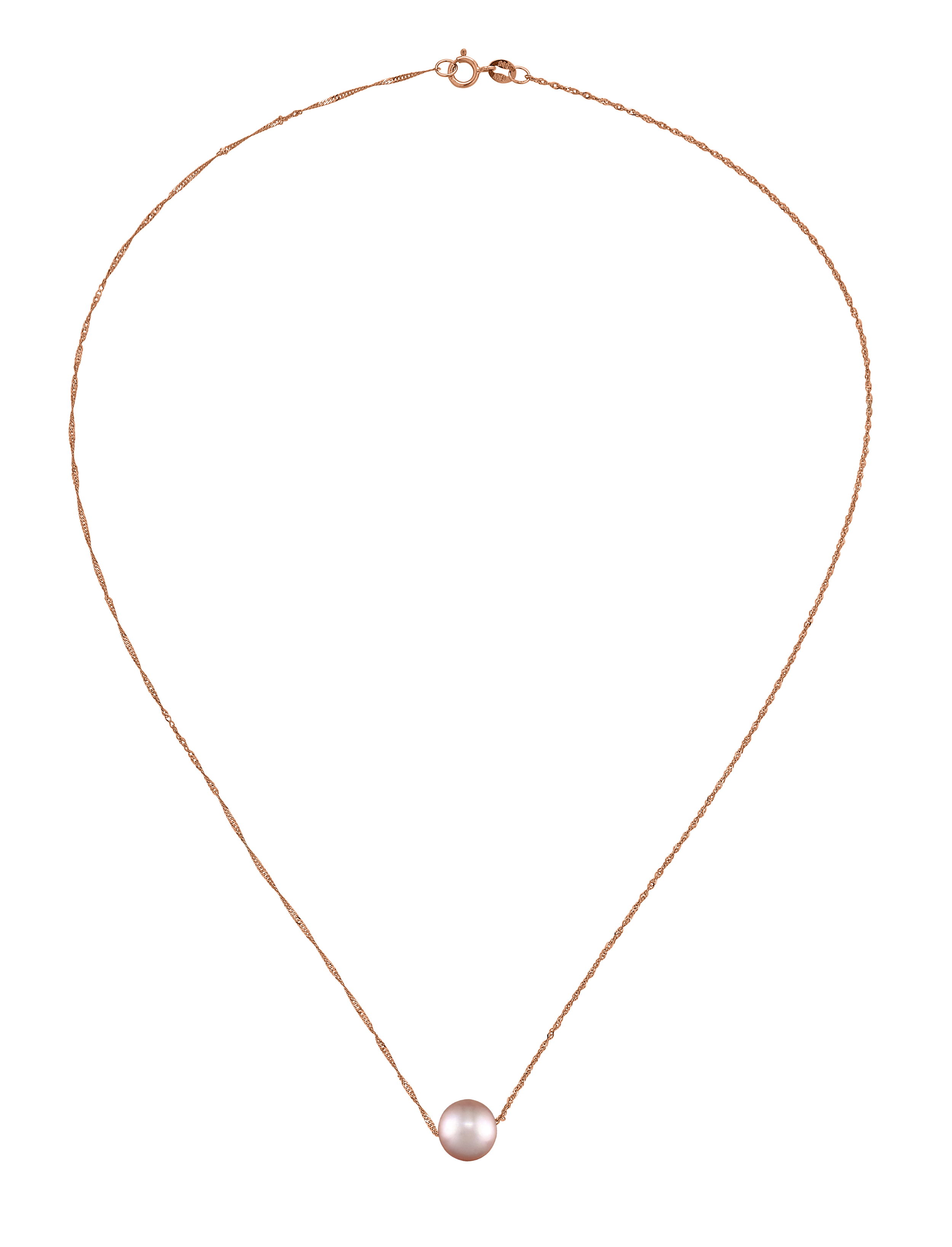 This classic rose gold necklace features a timeless pink freshwater pearl that radiates warmth and elegance.• 8.5-9.5mm Natural Pink Freshwater Pearl• 14K Rose Gold Setting• 18" Chain With Secure Clasp• Pearl Collection 14K ROSE GOLD NATURAL PINK FRESH WATER PEARL NECKLACE