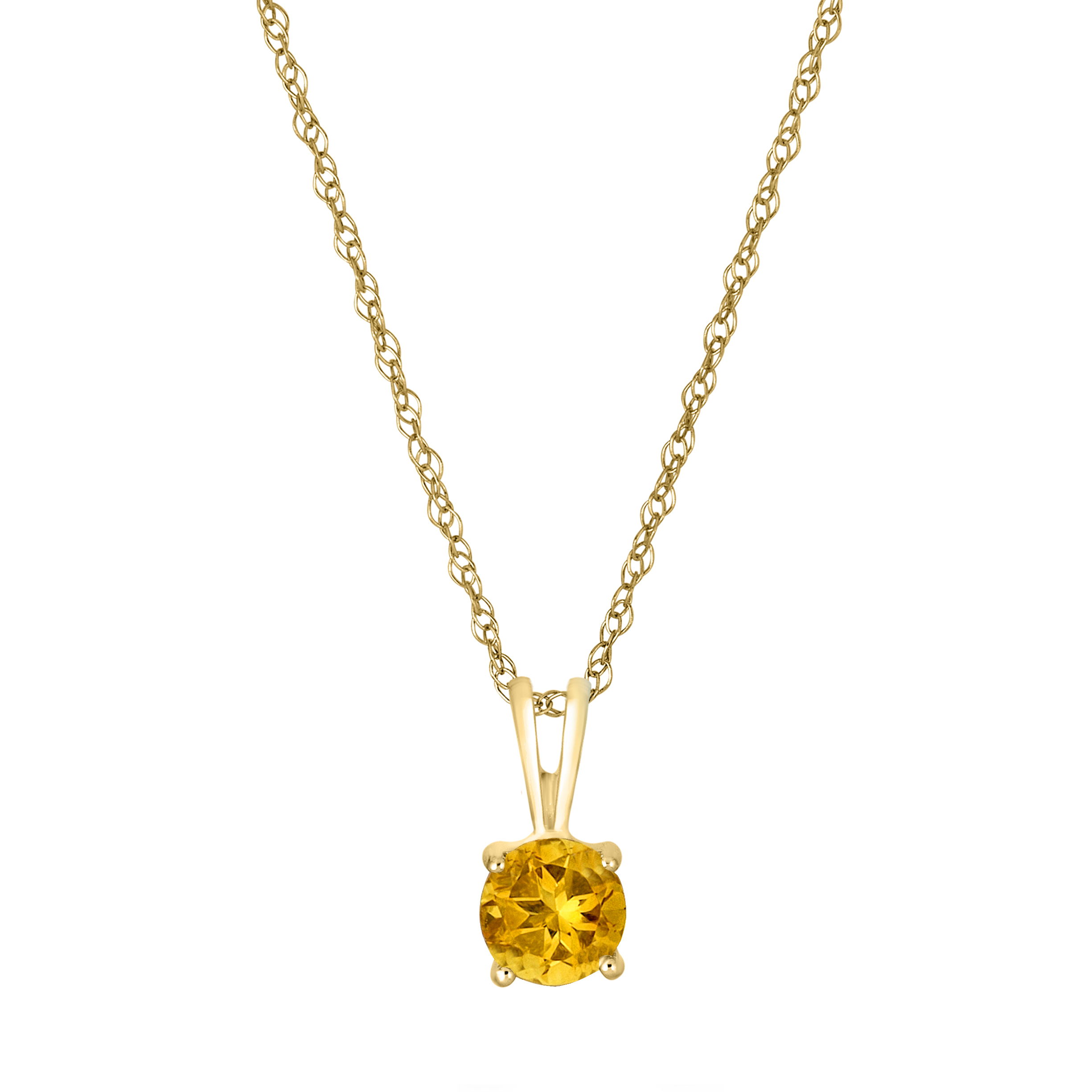 14K YELLOW GOLD CITRINE PENDANT WITH CHAIN