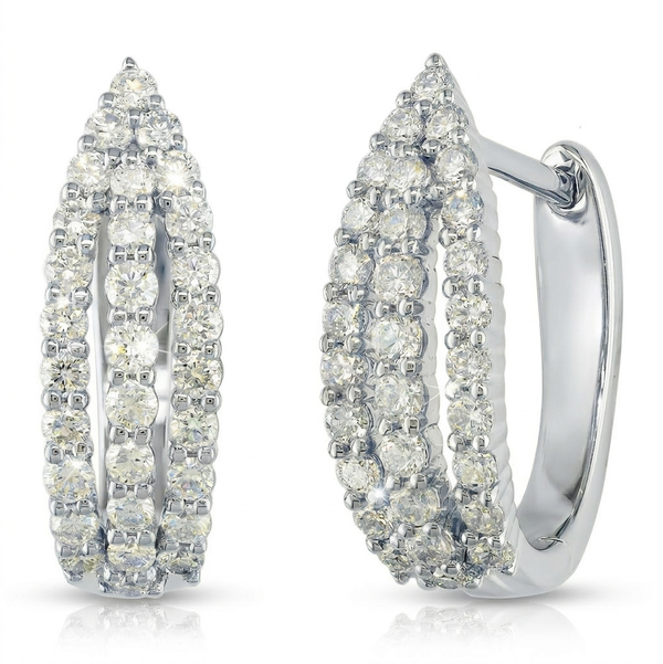 Closeup photo of 14K WHITE GOLD DIAMOND EARRING