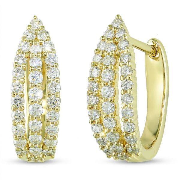 Closeup photo of 14K YELLOW GOLD DIAMOND EARRING