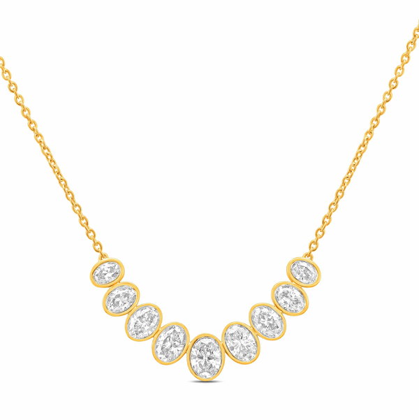 Closeup photo of 14K YELLOW GOLD DIAMOND NECKLACE