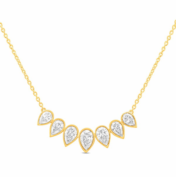 Closeup photo of 14K YELLOW GOLD DIAMOND NECKLACE