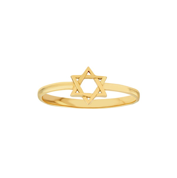 Closeup photo of 14K YELLOW GOLD STAR OF DAVID RING