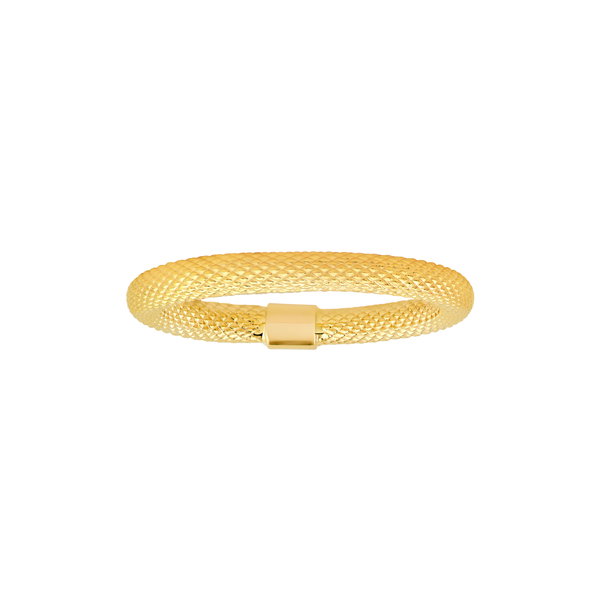 Closeup photo of 14K YELLOW GOLD TEXTURED TUBE RING