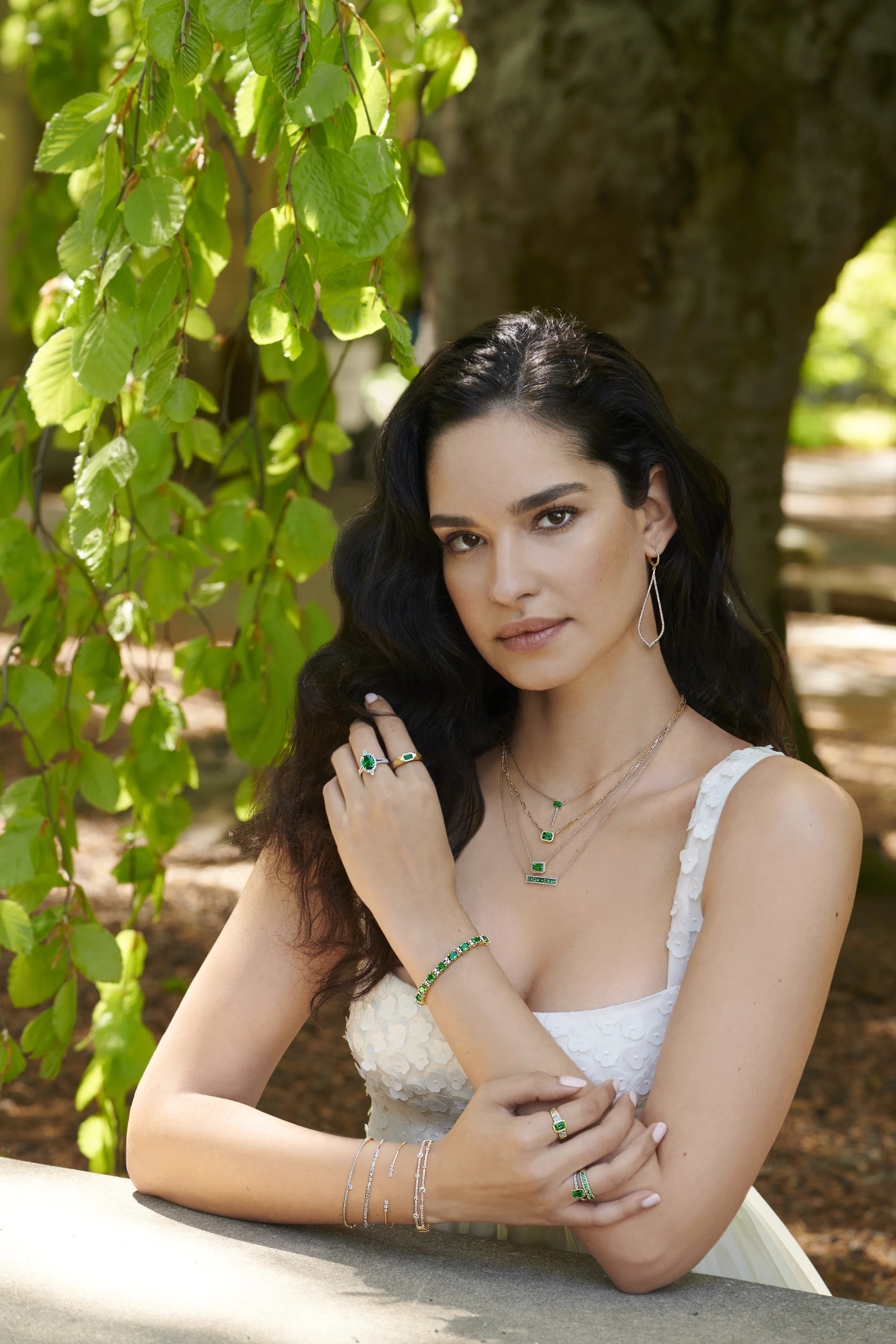 Image of Gemstone Collection Rings with Emeralds and Rubies