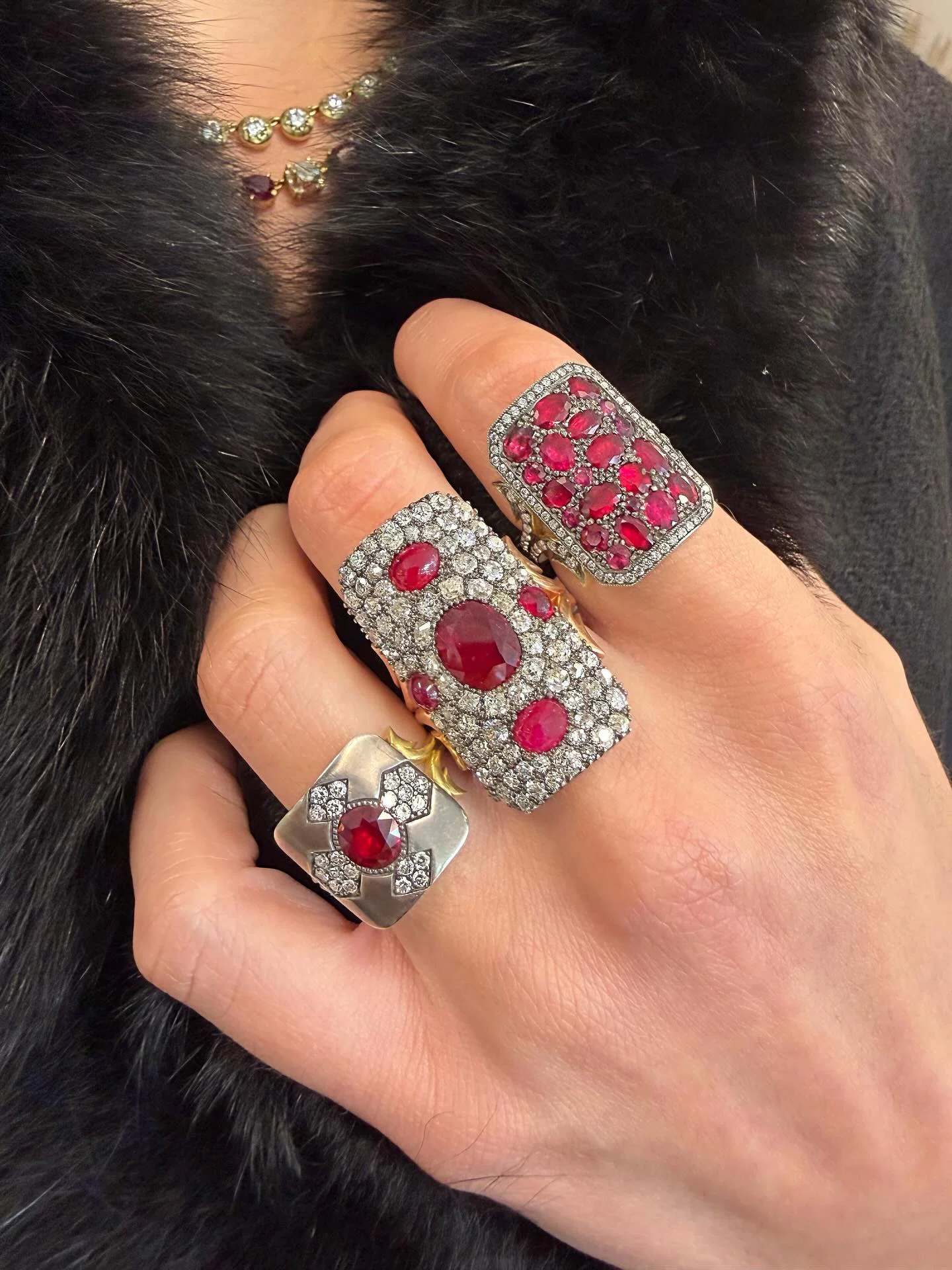 Image of Statement Diamond Rings Styled on Hand