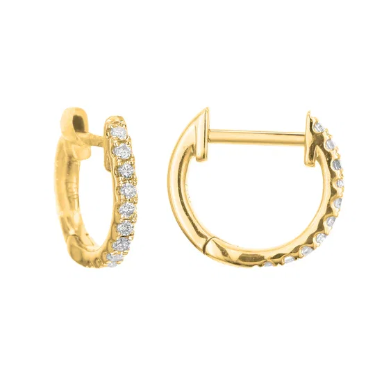 Image of Fine Diamond and Gold Earrings