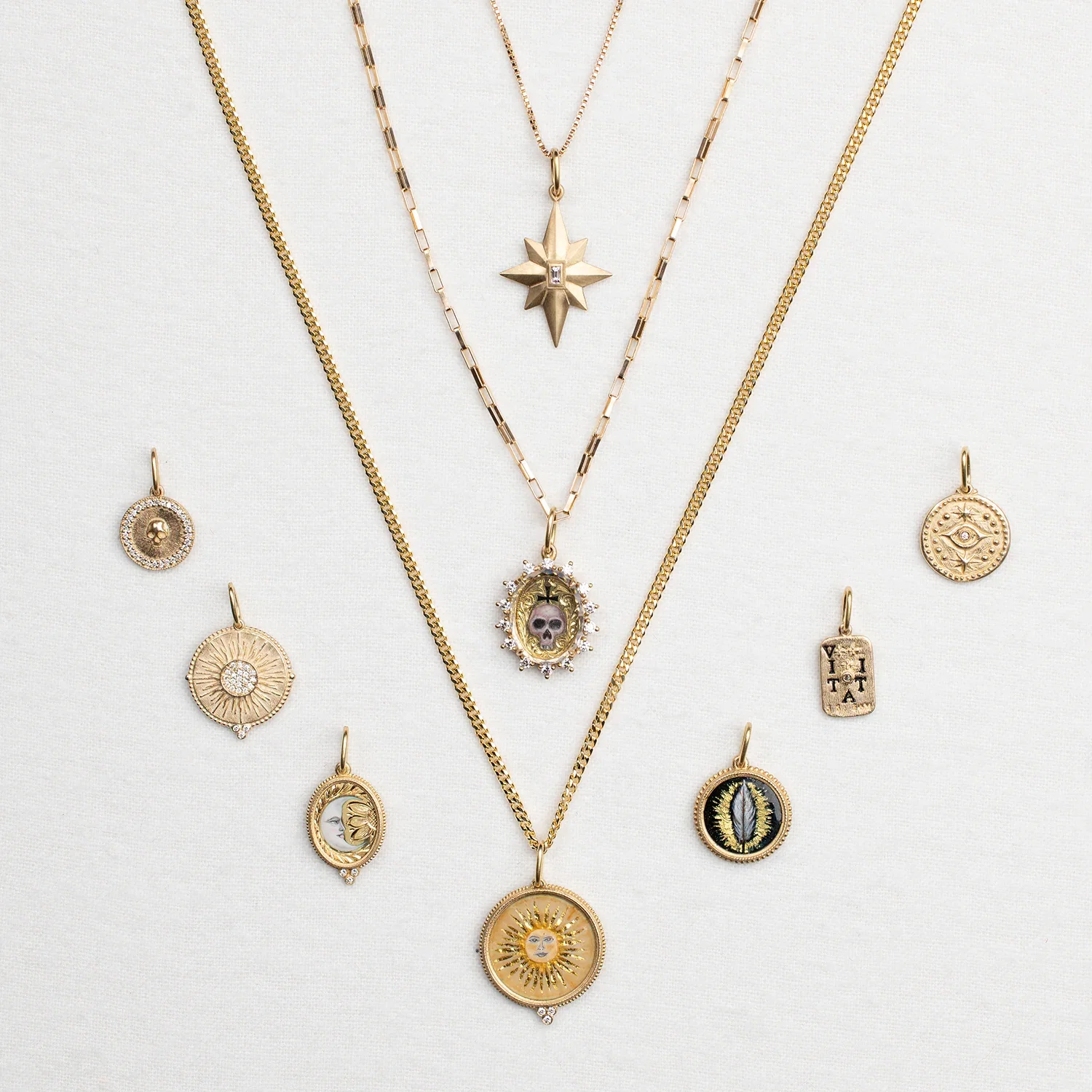 Image of Erica Molinari Engraved Gold Charms and Pendants
