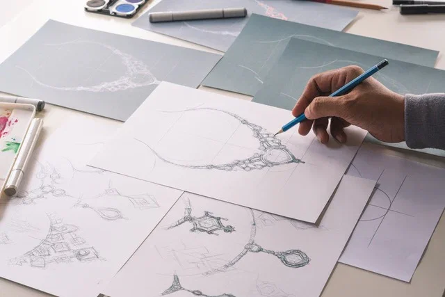 Image of Custom Jewelry Design Renderings and Sketches