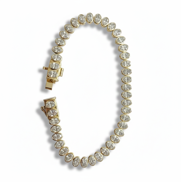10ct N/S oval bracelet in 14K yellow gold