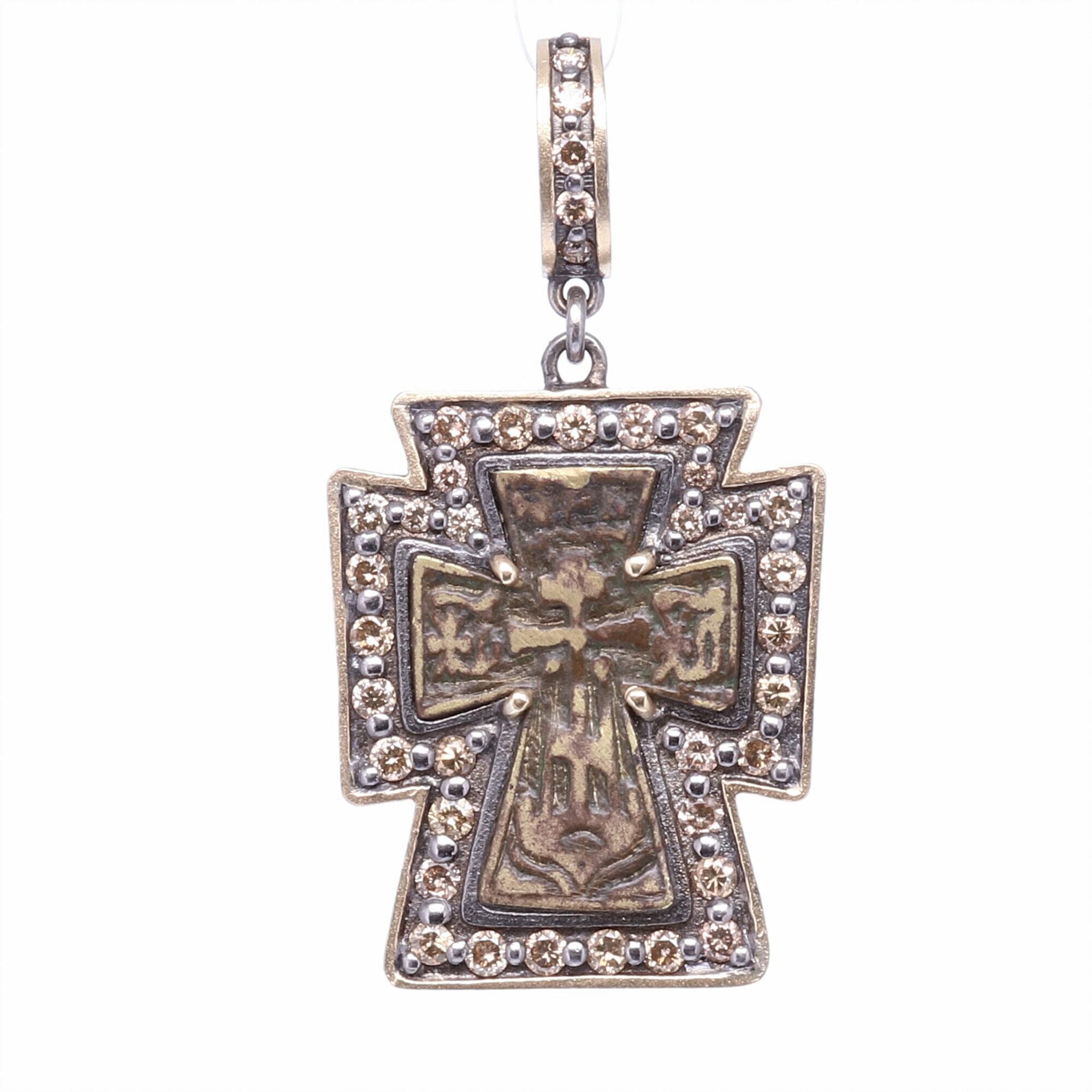 Antique Russian Orthodox Cross Pendant