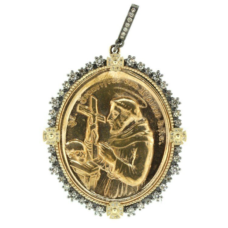 1900s German St. Francis of Assisi Medal Pendant