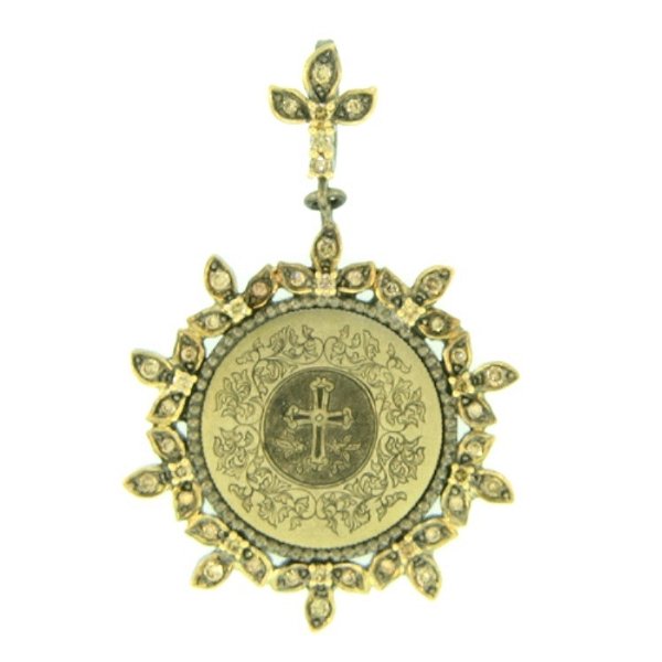 Closeup photo of Fancy Love Token Engraved With Cross
