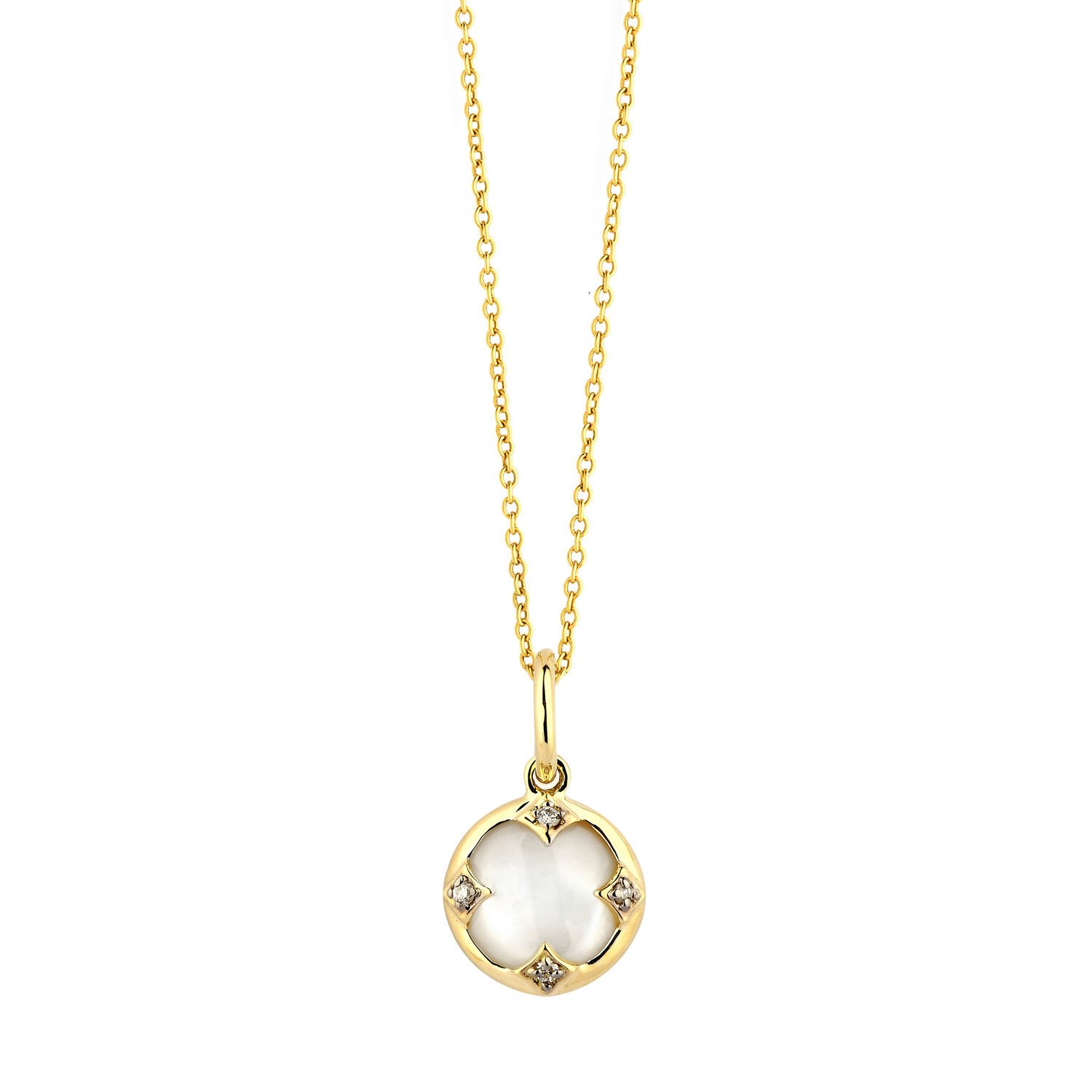 MOTHER OF PEARL & DIAMOND MOGUL NECKLACE