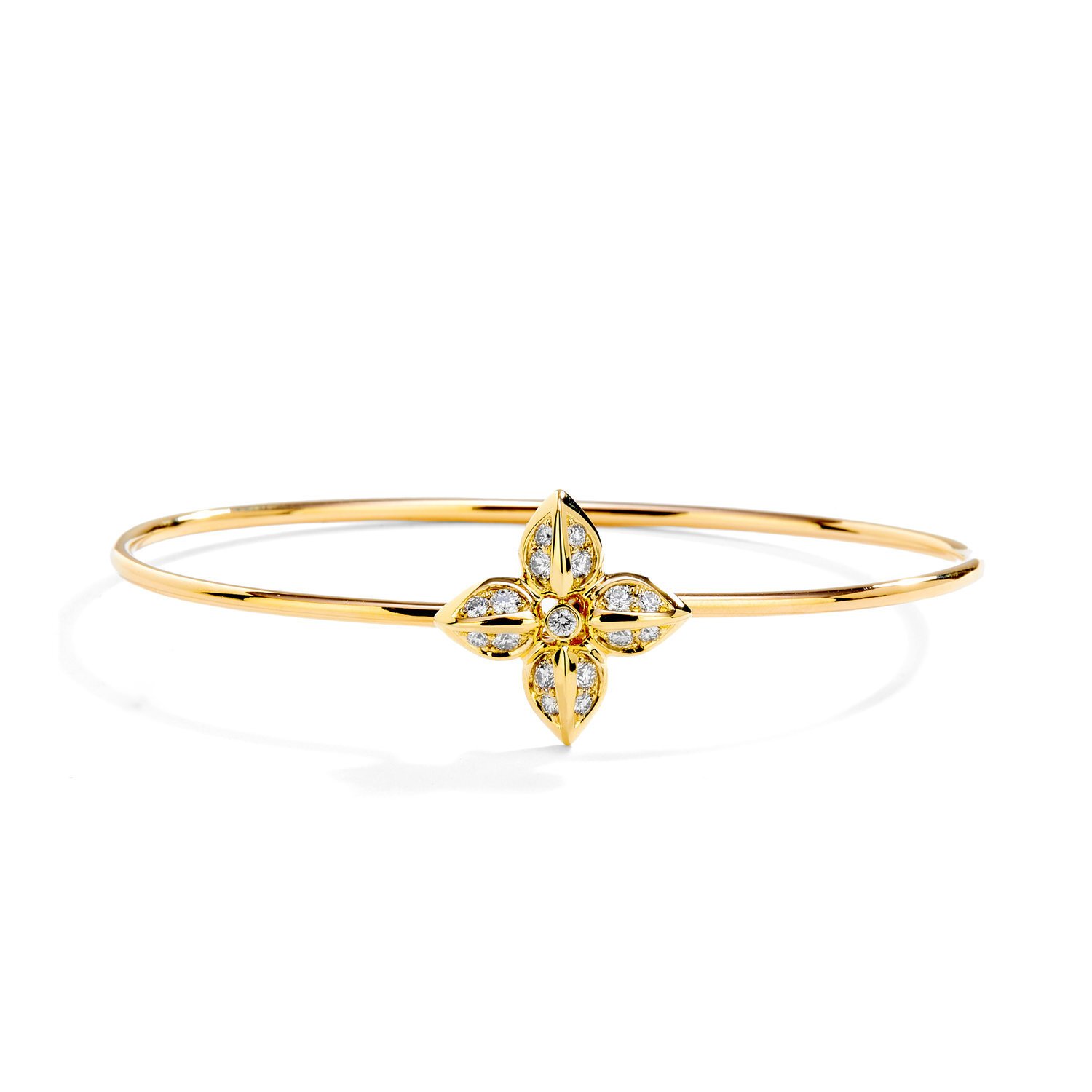 18kyg flower bracelet with diamonds