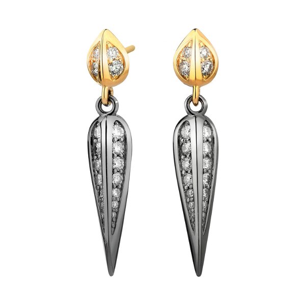Closeup photo of Champagne diamond mogul earrings