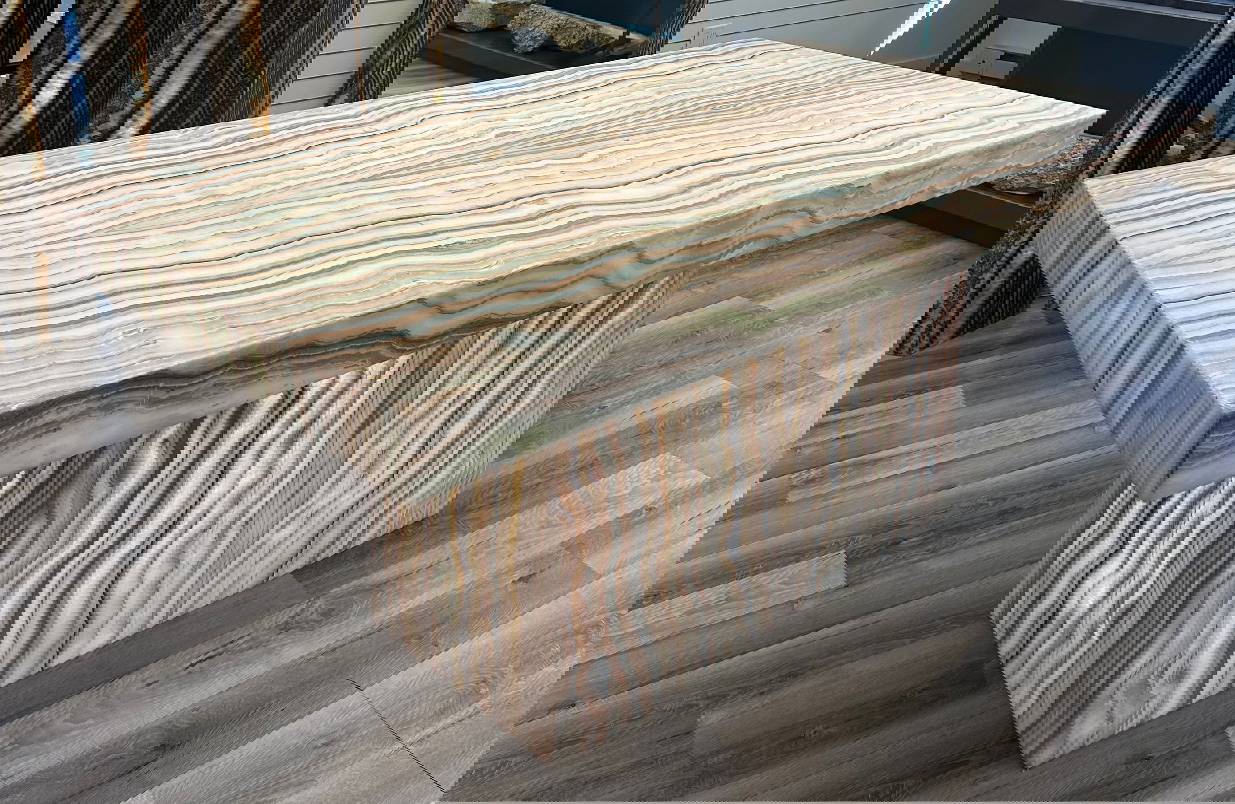 Introducing the Rosetta Quartz Table - a stunning statement piece that exudes elegance. Made with exquisite Rosetta quartz, this table will elevate any space with its striking presence. With internal lights, it adds a touch of sophistication and creates a captivating ambiance. Elevate your dining experience and impress your guests with this exuberant dining table. 31"H x 69"L x 39 1/4"W Rosetta Quartz Table