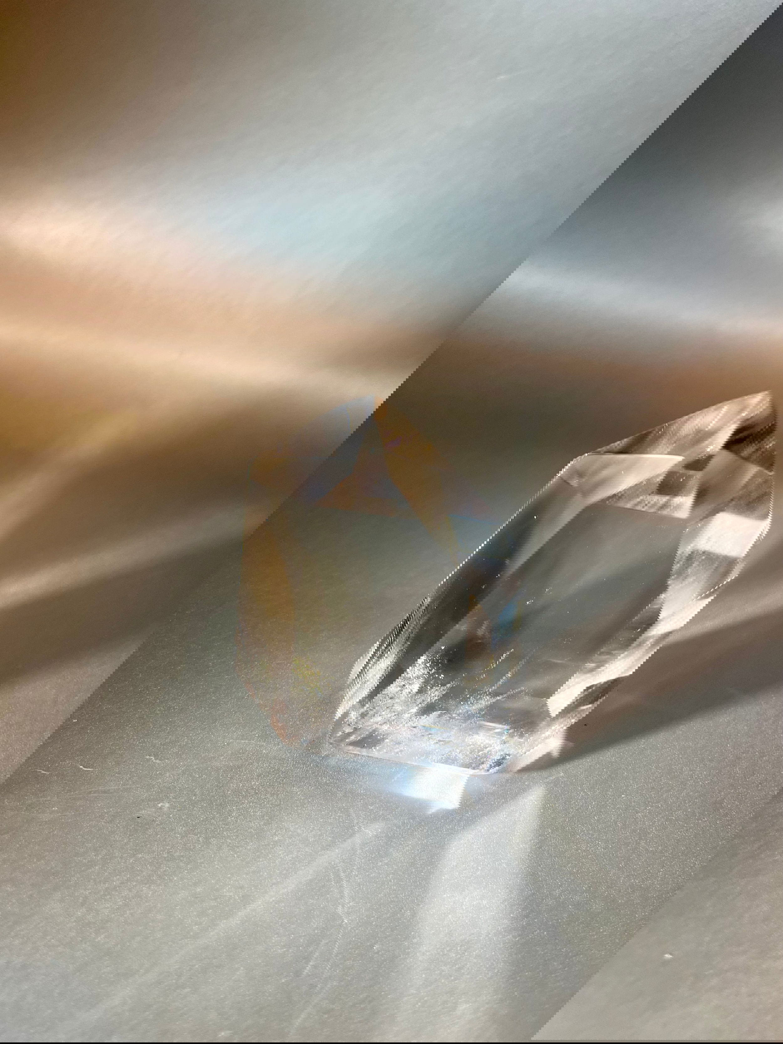 Indulge in the luxurious beauty of this Large Smokey Citrine Point. Each mineral is hand-selected for its remarkable quality and stunning appearance. Add a touch of sophistication and curiosity to your collection with this exquisite piece. Elevate your space with the alluring aura of the unique and exclusive Citrine point. Approx. 3" x 2"0.20 kg Large Smokey Citrine Point