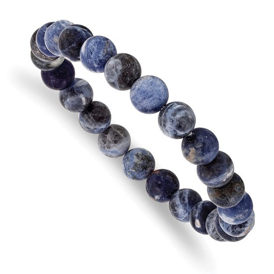 Embrace the tranquil beauty and rich history of nature with our Sodalite Beaded Stretch Bracelet. This exquisite piece features genuine sodalite, each bead showcasing a unique blend of deep, celestial blues interspersed with fascinating white marbled patterns. Known as the stone of insight, sodalite is believed to foster intuition, calm the mind, and encourage rational thought.-Sodalite Item# 24671800 Sodalite Beaded Stretch Bracelet